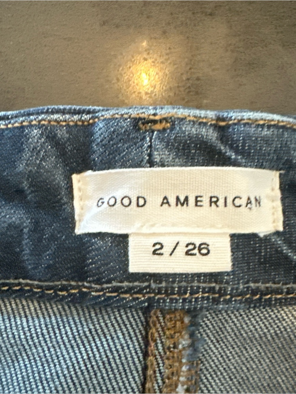 Good American Good Legs Straight Jeans Deep V Indigo GLSDV220T Size 2/26 - Picture 2 of 8